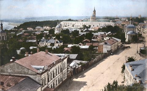 Панорама Калуги с высоты. Вид на Гостиный двор